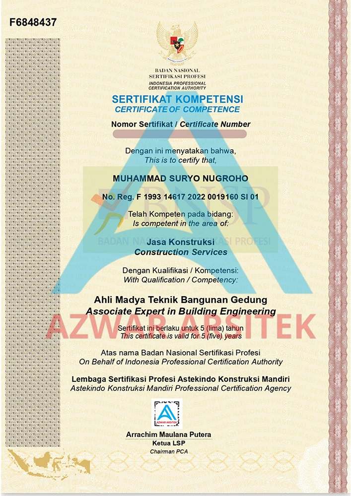 Sertifikat BNSP Ahli Madya