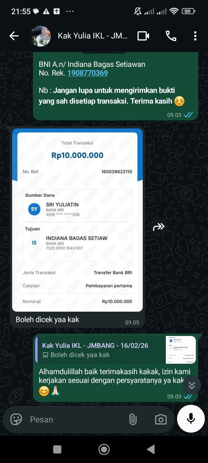 Testimoni Pembayaran 13