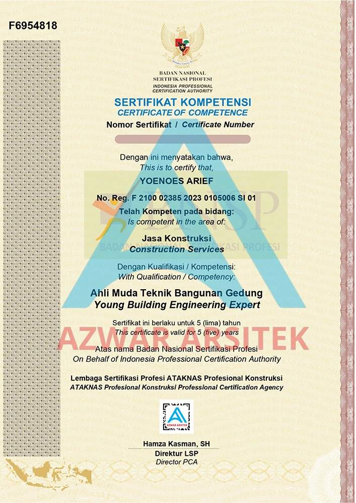 Sertifikat BNSP Ahli Muda